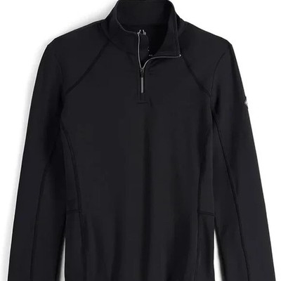 Spyder Women's Savona Knitted Pullover 1/4 Zip Baselayer, Black, Brand NEW, NWT