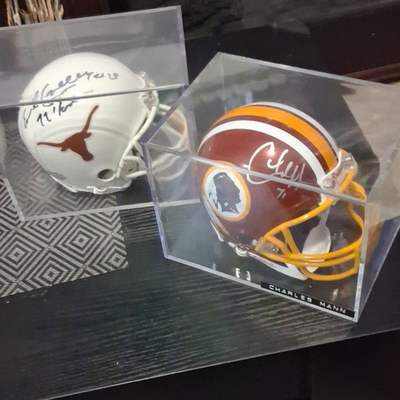 #ad Commanders Charles Mann amp; Longhorns Earl Campbell autograph mini Helmet $450.00