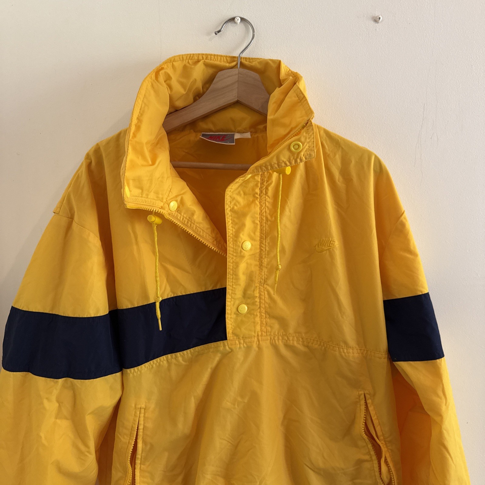 1980's Nike Rare 4 Button Windbreaker Yellow Size Large image 2