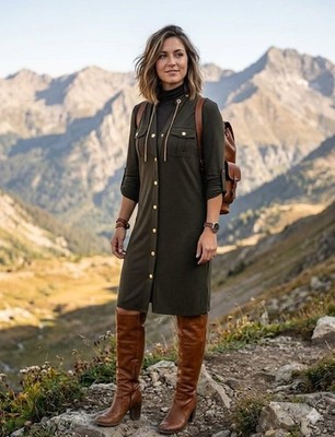 MICHAEL KORS BROWN Shirt Dress w/Chain & Grommet Detail on Collar -XS ) NWT  $150 | eBay