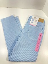 Seven7 90s Straight Jeans Women Size 6 30X31 Blue Stripe Denim Stretch NWT