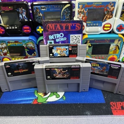 SNES Game Bundle: Pinocchio, Mortal Kombat 2, Fatal Fury, Nick Guts
