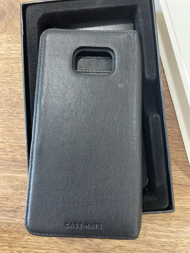 Capa carteira couro preta fina dinheiro cartões VRS® para Samsung Galaxy Note7 - Imagem 4 de 4