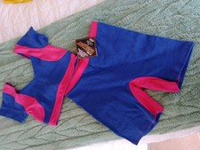 BNWT girls ladies dance fitness outfit shorts  crop top free size Pink blue