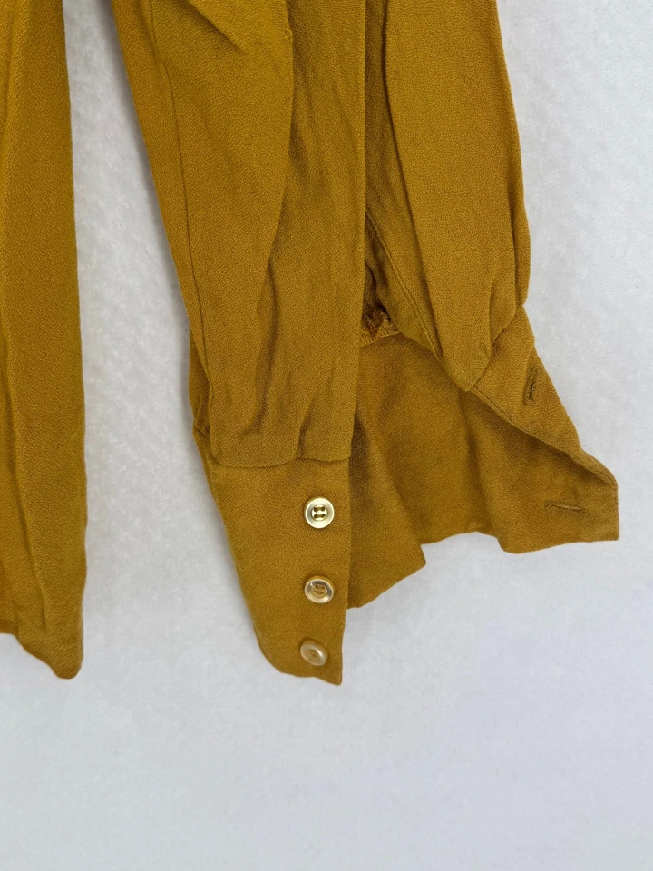 Camisa ocidental masculina La Strada vintage gola amarela manga longa tamanho G 16/16,5 - Imagem 4 de 4