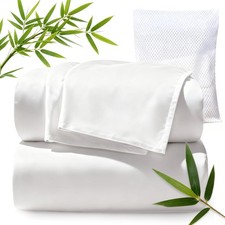 Real 100 Viscose Derived from Bamboo Sheets Set King Size, Cooling Silky Soft