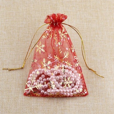 50 Pcs Mini Drawstring Bags Party Favour Jewelry Pouches Christmas