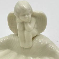 Vintage Cherub Angel Soap Dish Shell Shape Vanity Or Sink Top Accessory