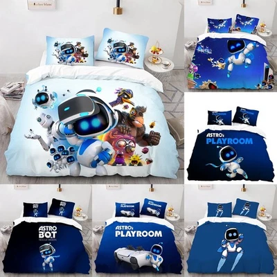 Astro Bot Juego de Peluche 3D Edredón Funda Nórdica Juegos de Ropa de Cama con Funda de Almohada Regalo de Navidad
