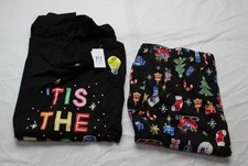 PJ Place Men's Tis The Season Christmas Pajama Set JK5 Black Size XL NWT