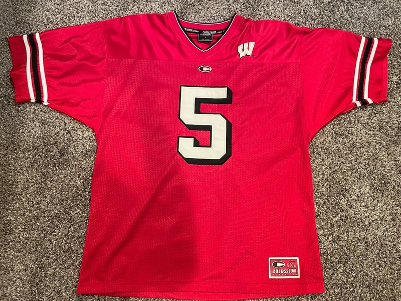Wisconsin Badgers Football Colosseum Athletics Jersey Men’s Size L Large NCAA