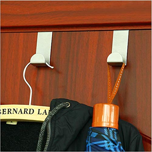 2 Pack Over The Door Hooks Stainless Steel Seamless Nail-Free Bathroom Kitchen - Picture 4 of 5