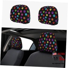 Dog Paw Car Headrest Coverss Auto Accessories Head Rest Protector Colorful Paw