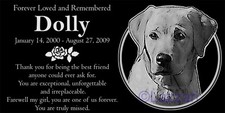 Personalized Yellow Labrador Retriever Lab Memorial 12x6 Granite Grave Marker A