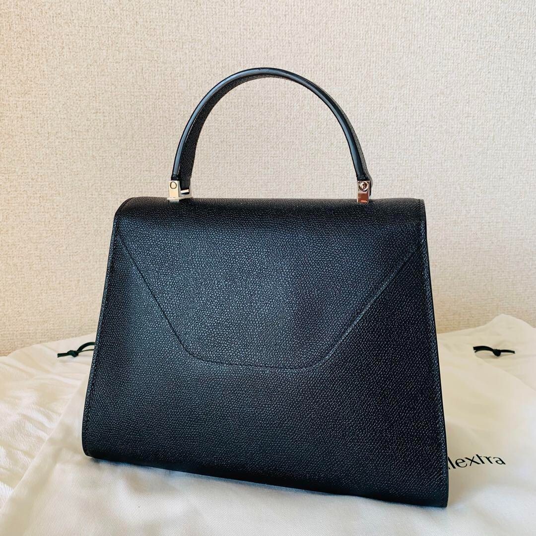 Valextra Iside Medium Handbag Shoulder Bag Leather Black