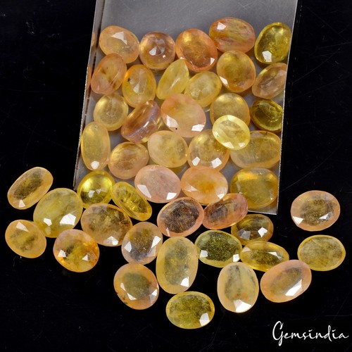 138.60 Ct/47 Pcs Natural Untreated Yellow Ceylon Sapphire(Pukhraj) Oval Gems Lot - Picture 4 of 7