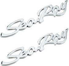 Pair Sea Ray Emblem Searay Badge Script Letters Nameplate Boat 12-3/4