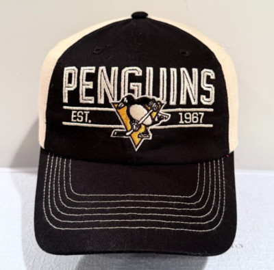 Pittsburgh Penguins Fan Favorite Adjustable Hat Cap Beige/Black Cotton New