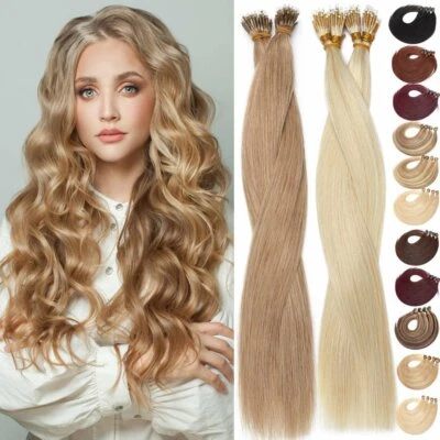 Nano Ring Tip Remy Human Hair Extensions Halo Hair Extensions Double Drawn 1G