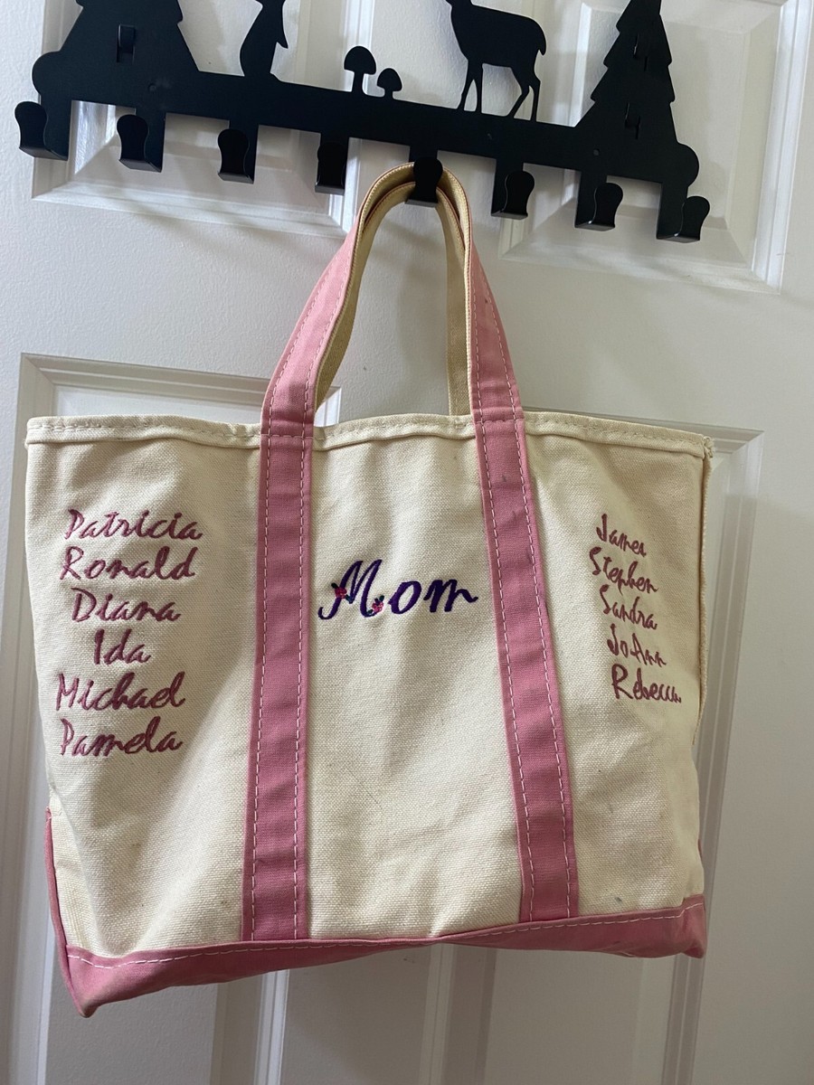 Vintage LL Bean Classic Canvas BOAT AND TOTE ZIPPER Bag PINK