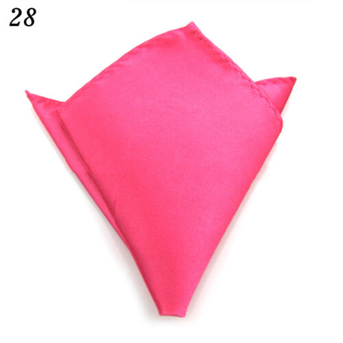 Men's Party Suit Pocket Square Solid Smooth Handkerchief Kerchief Towel Hanky US - Picture 40 of 41