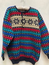 Vintage RAGAZZ Winter North Woods UNISEX Kids Shetland Wool Sweater size 12