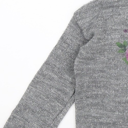Suéter de acrílico cuello redondo plateado cuello redondo talla S United Colors of Benetton para niñas - Imagen 6 de 12
