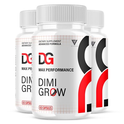 (3 Pack) DimiGrow Capsules, DimiGrow for High Drive, Dimi Grow (180 Capsules)