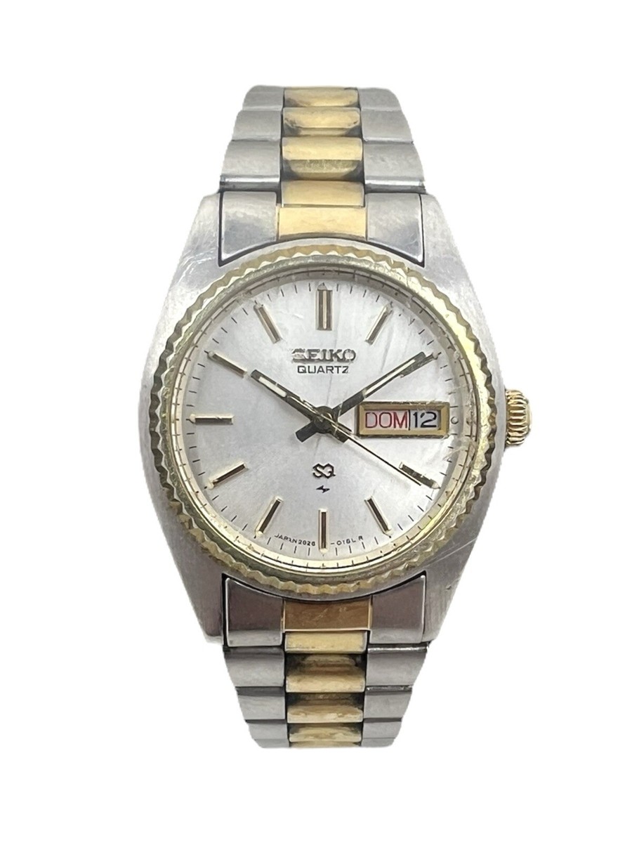 AS IS Seiko Two Tone Day Date Ladies 24mm Watch 2626-0159 For