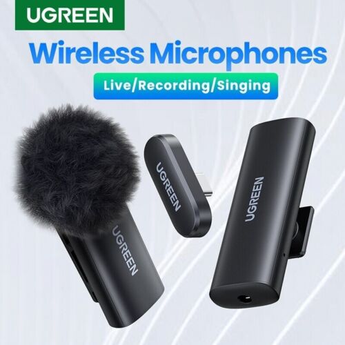 UGREEN Wireless Bluetooth Microphone Lavalier Omni Condenser For Camera Stream - Picture 1 of 8
