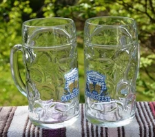 NEW PAIR OF 2015 SIERRA NEVADA OKTOBERFEST 1/2 LTR. DIMPLED BEER MUGS