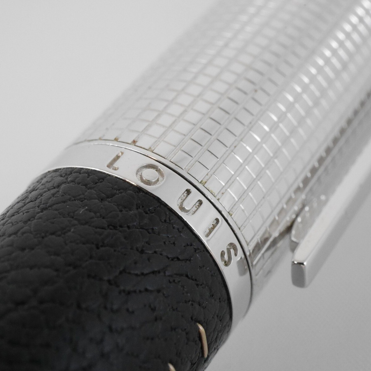 Louis Vuitton Doc Cuir Black Leather and Rhodium Plated Rollerball