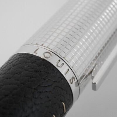 Louis Vuitton Doc Cuir Black Leather and Rhodium Plated Rollerball