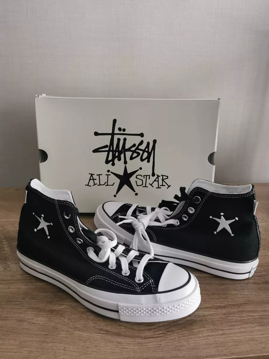 Converse x Stüssy Chuck 70 Black White Men's 9 / Women's 11 BRAND NEW