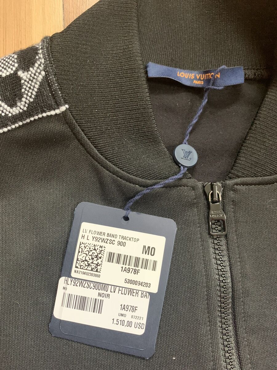$1.6K Louis Vuitton Black Flower Monogram Track Jacket Medium