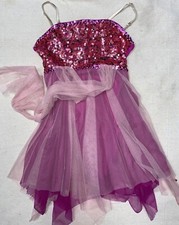 Curtain Call Costume Dance Tap Jazz Size AME Bright Magenta Sequin Dress
