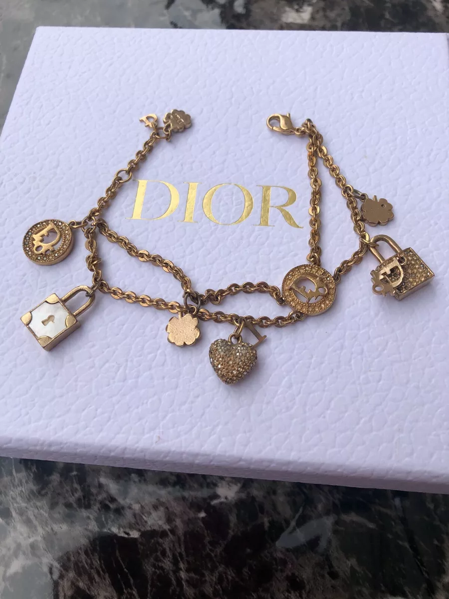 NEW CHRISTIAN DIOR BRACELET B1630MTGC Y03S METAL GOLD