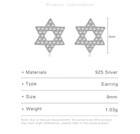 925 Sterling Silver Star Of David Earrings Made With Cubic Zirconia Diamonds! — photo 4