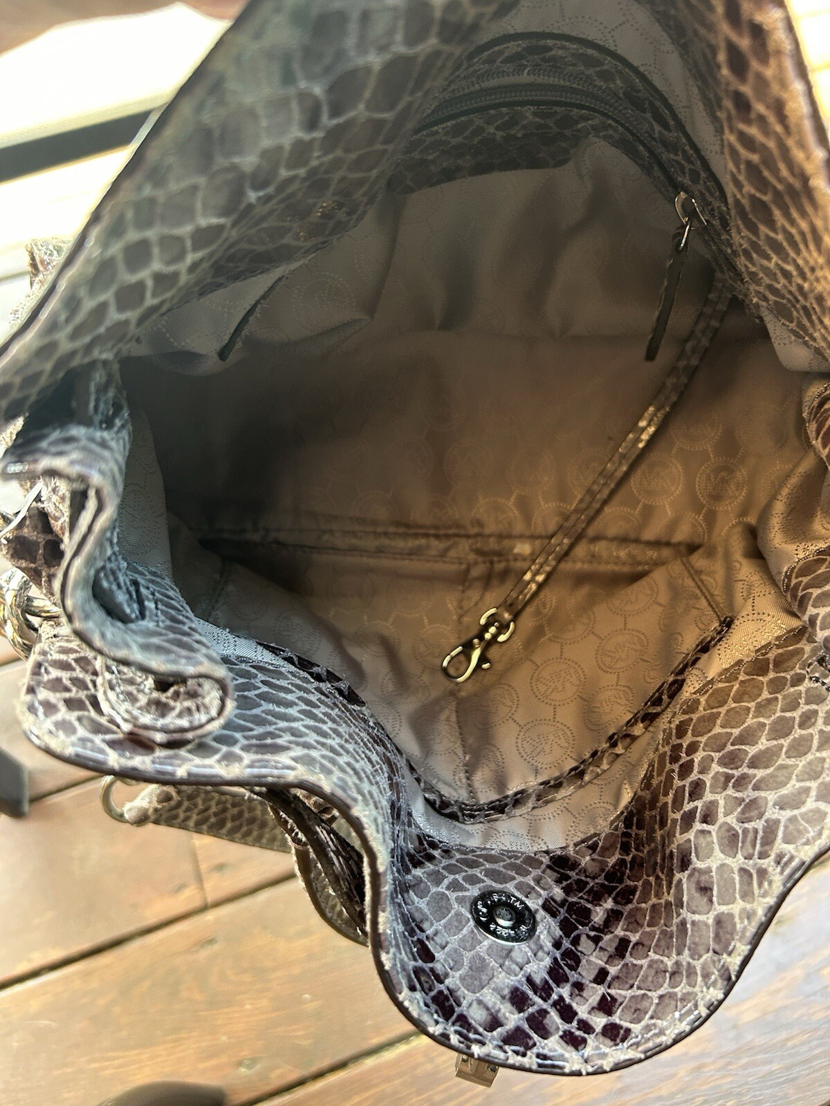 Michael Kors Hamilton Gray Leather Python Snakesk… - image 7