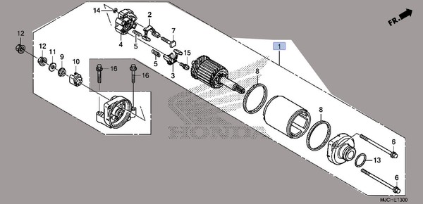 Honda 2007-2018 CB Startermotorbaugruppe Neu 31200-MFJ-D01 OEM-image