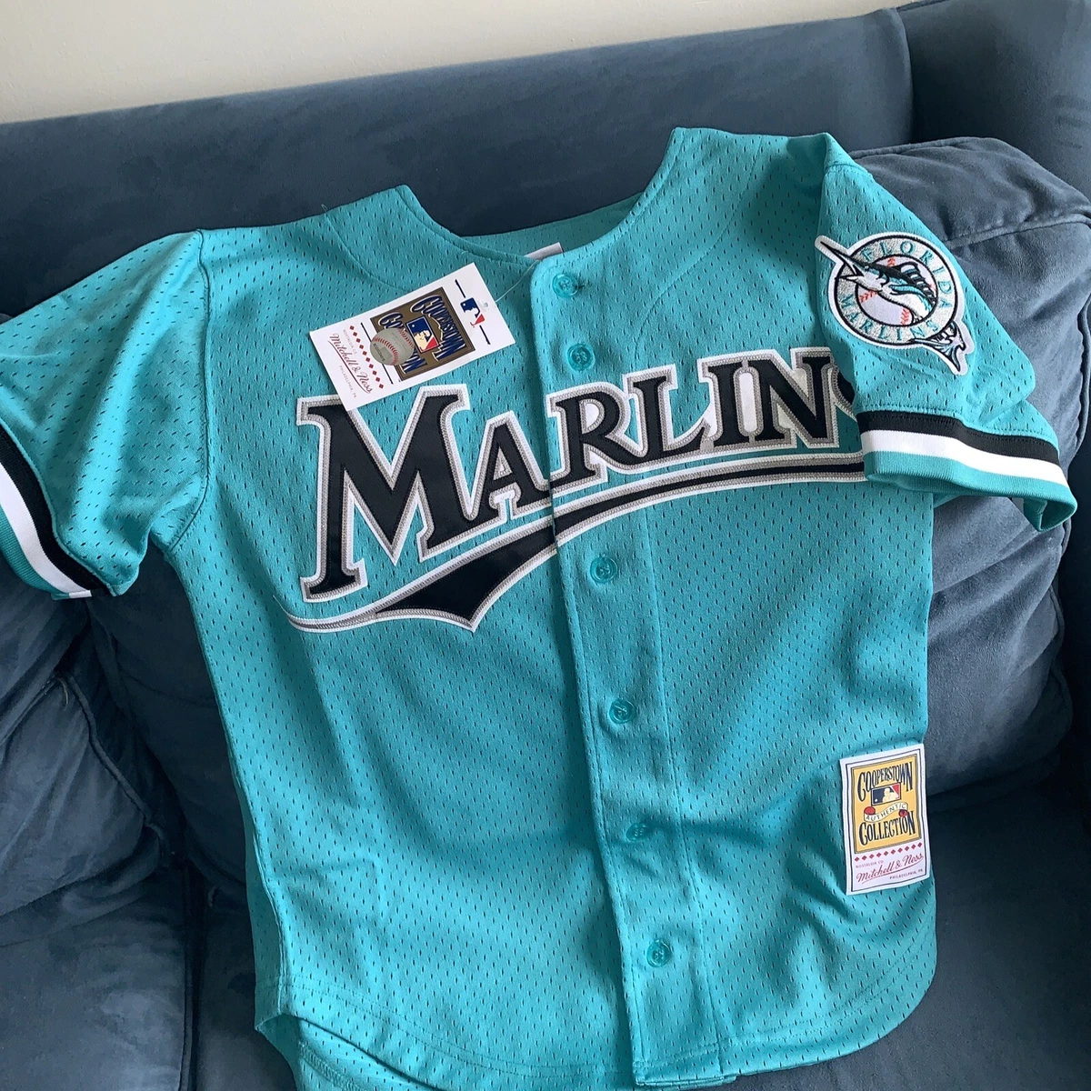 Men's Florida Marlins Andre Dawson Mitchell & Ness Teal