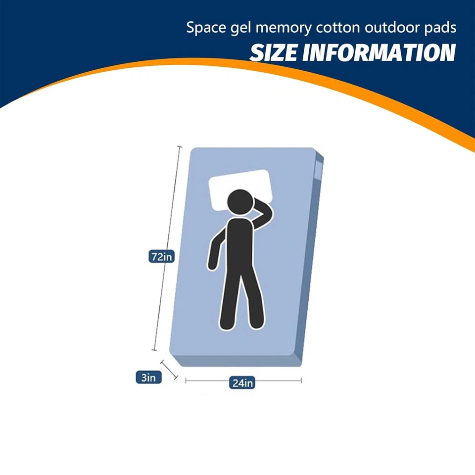 Толстый матрас для кемпинга из пены с эффектом памяти коврик для сна [автомобиль/палатка/кроватка], для улицы/путешествий - Изображение 2 из 4