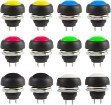 12Pcs 12mm Waterproof Momentary Push Button SPST On/Off Switch 3A 3V-230V Mini