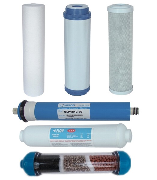 Ersatzfilterset Osmose 1 Jahr + Nachfilter + 50 Gpd + 3-Phasen-Mineralfilter-image