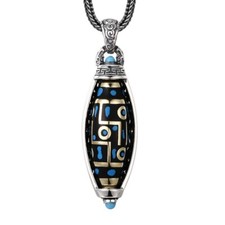 Men's Buddhist Transport Dzi Beads Necklace Hand Made Pendant Jewelry Gift