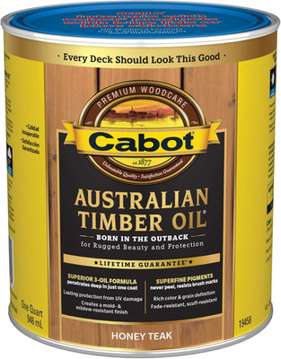 Australian Timber Oil Wood Stain and Protector, Honey Teak, 1 Quart