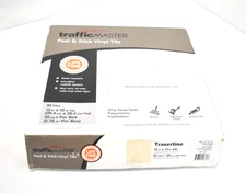 TrafficMaster Travertine 12" x 12" Peel & Stick Vinyl Floor Tiles 30 Pack
