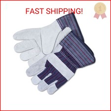 MCR Safety 12010M Economy Shoulder Split Cow Leather Palm Men's Gloves with 2-1/