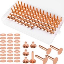 77set/pack 12 4 19/7mm 9 Copper Rivets Burrs Leather Working Rivet Kit