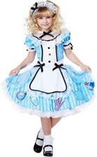 Child Deluxe Alice In Wonderland Costume Dress With Headpiece 00533